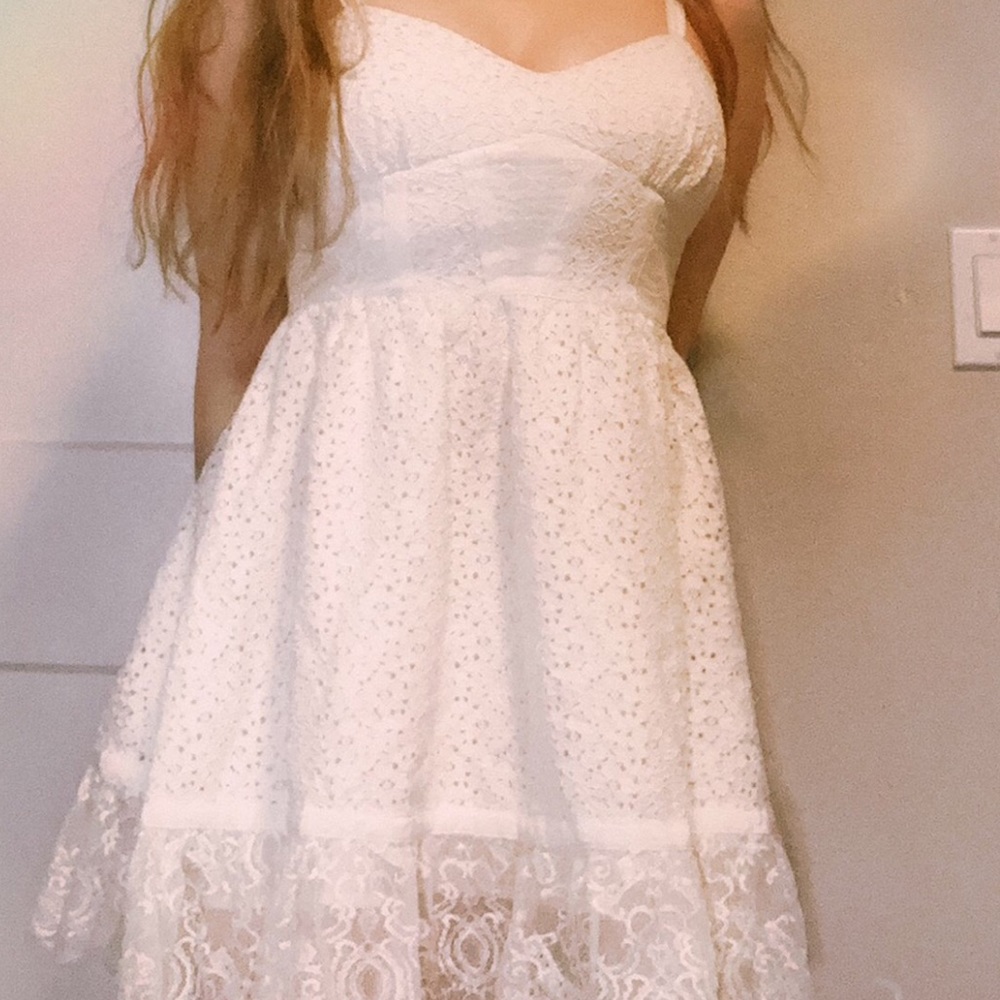 Bebe White Eyelet Dress